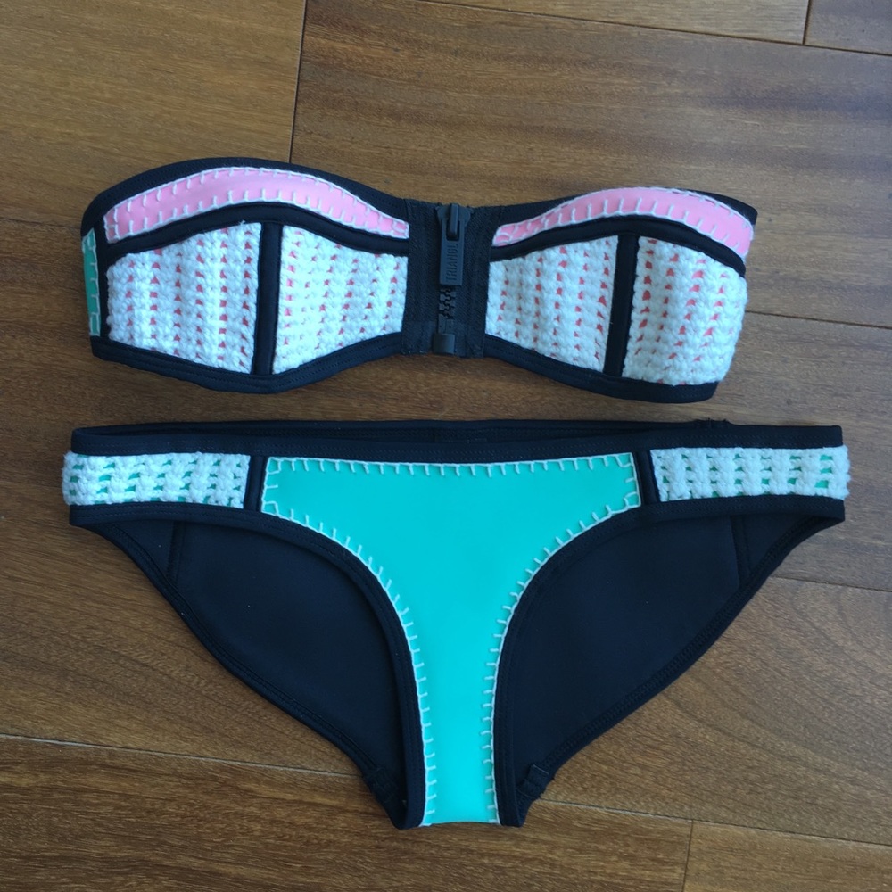 Triangl Neoprene Strapless Bikini Set